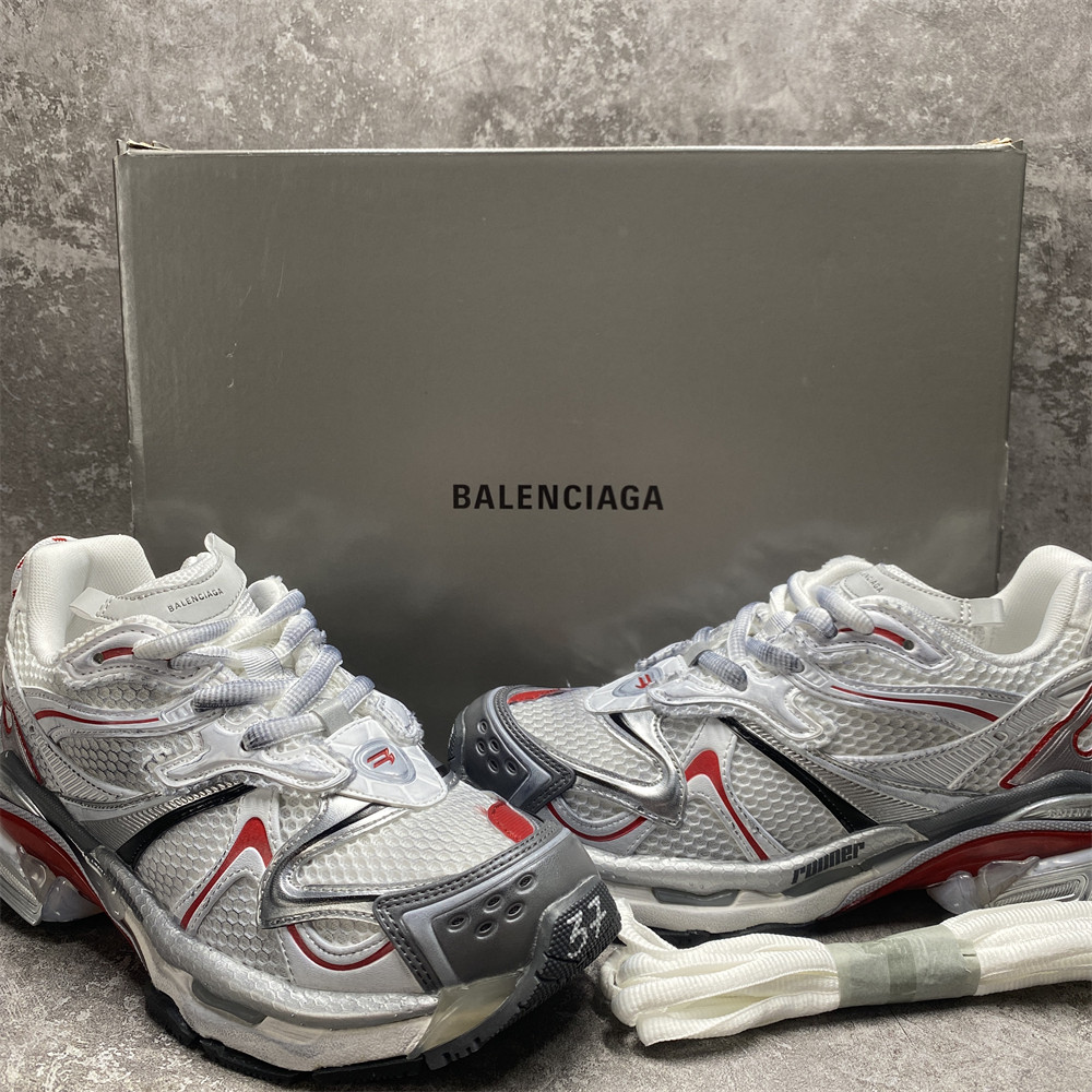 Balenciga Runner White Grey Red