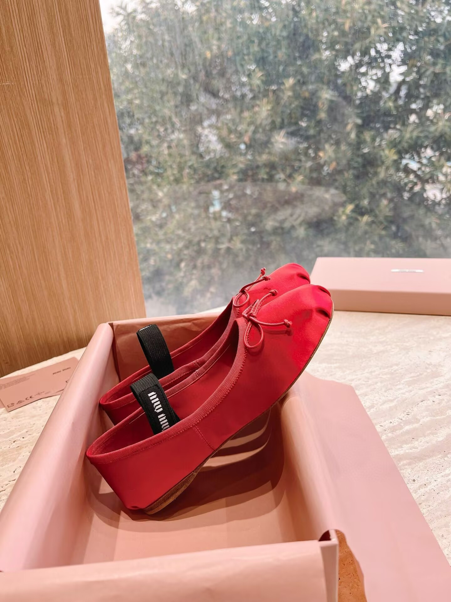 UA Miu Miu Satin Ballerinas