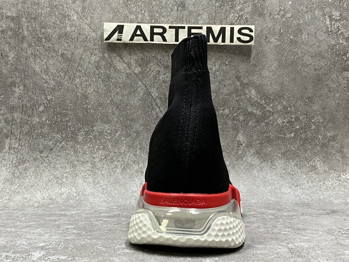 Balenciga Speed Clear Sole Black Red
