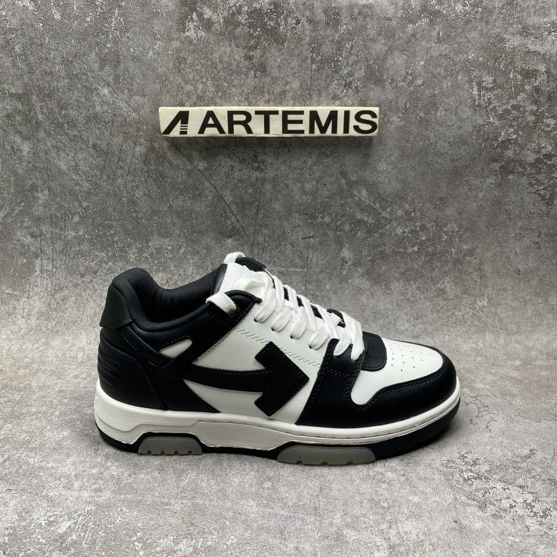 OFF-WHITE Out Of Office OOO Low Tops White Black White
