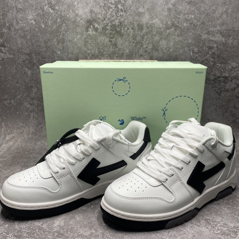 OFF-WHITE Out Of Office OOO 30 MM Low Tops Black White Blue