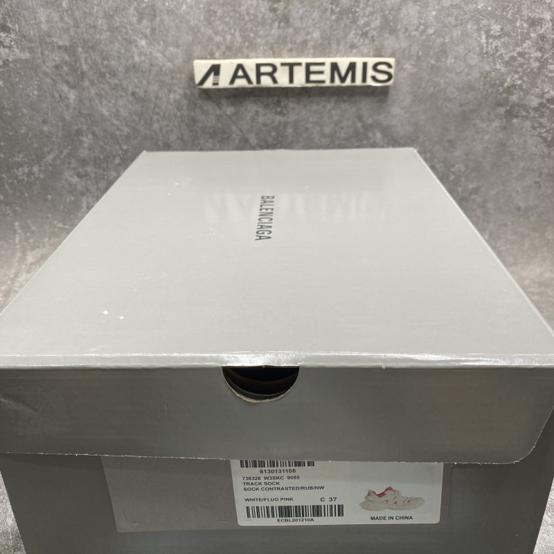 Ba*len*cia*ga track sock white pink