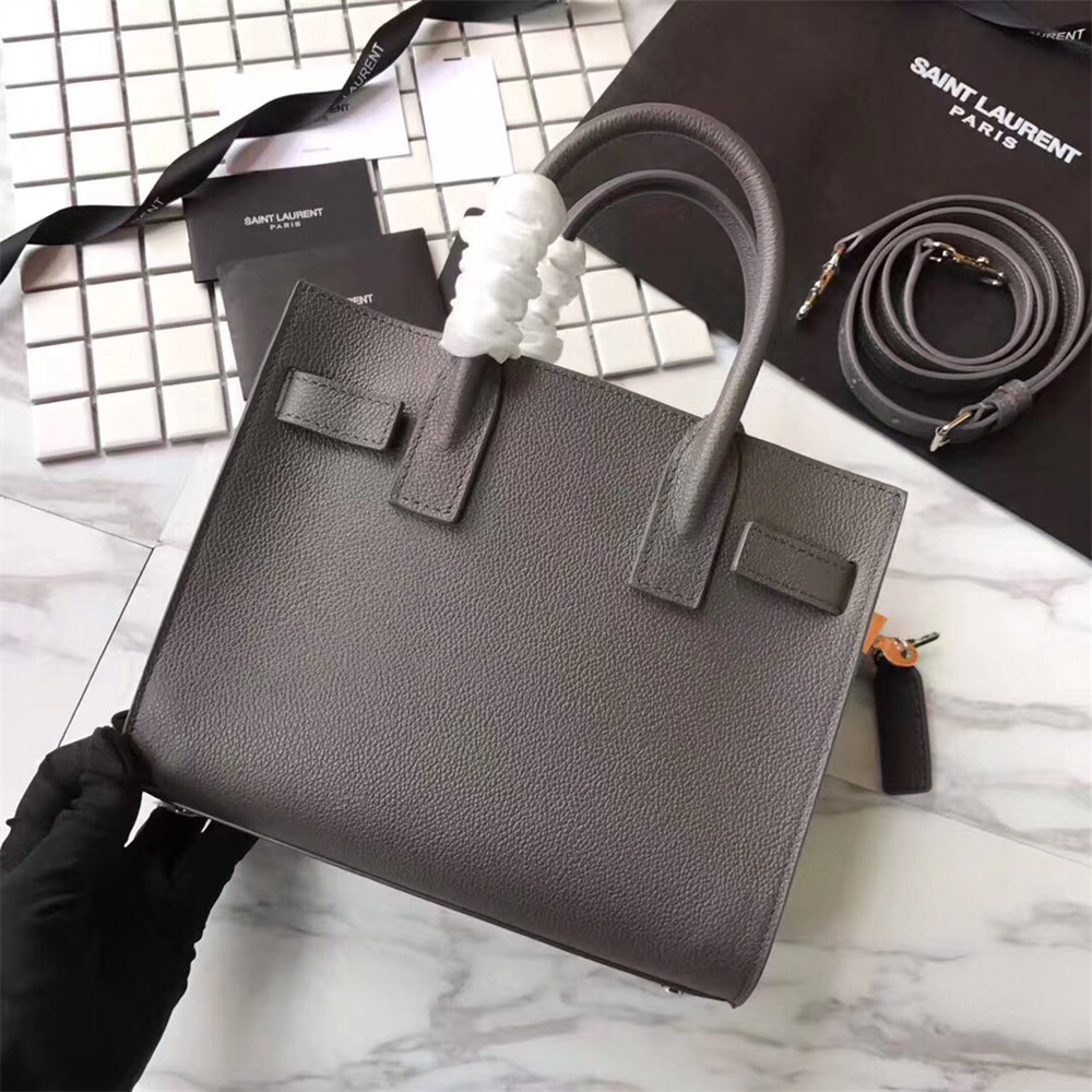 Y*L sac de jour nano in grained leather grey