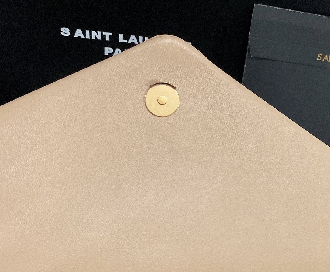 Y*L loulou medium in quilted leather dark beige 12.5 x 8.6 x 3.5 inches