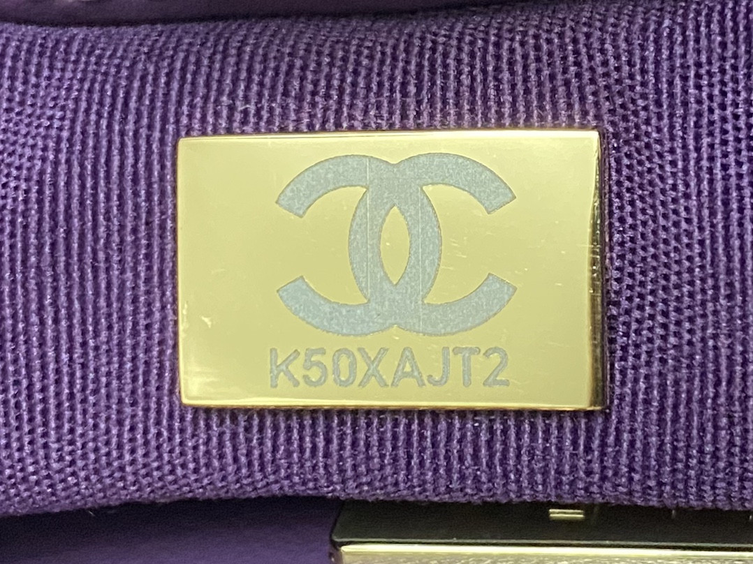 Ch*el mini shopping bag shiny lambskin & gold-tone metal 22x23x5.5cm