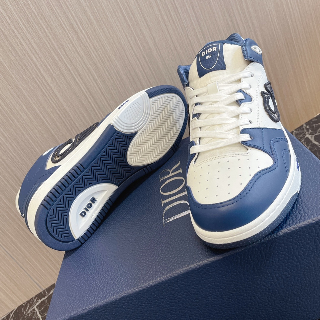 ua D*or b57 mid-top sneaker navy blue and white
