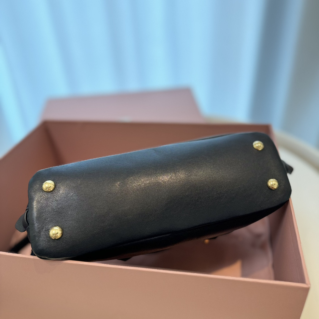 Miu Miu Aventure nappa leather top-handle bag 16.5x28x10cm