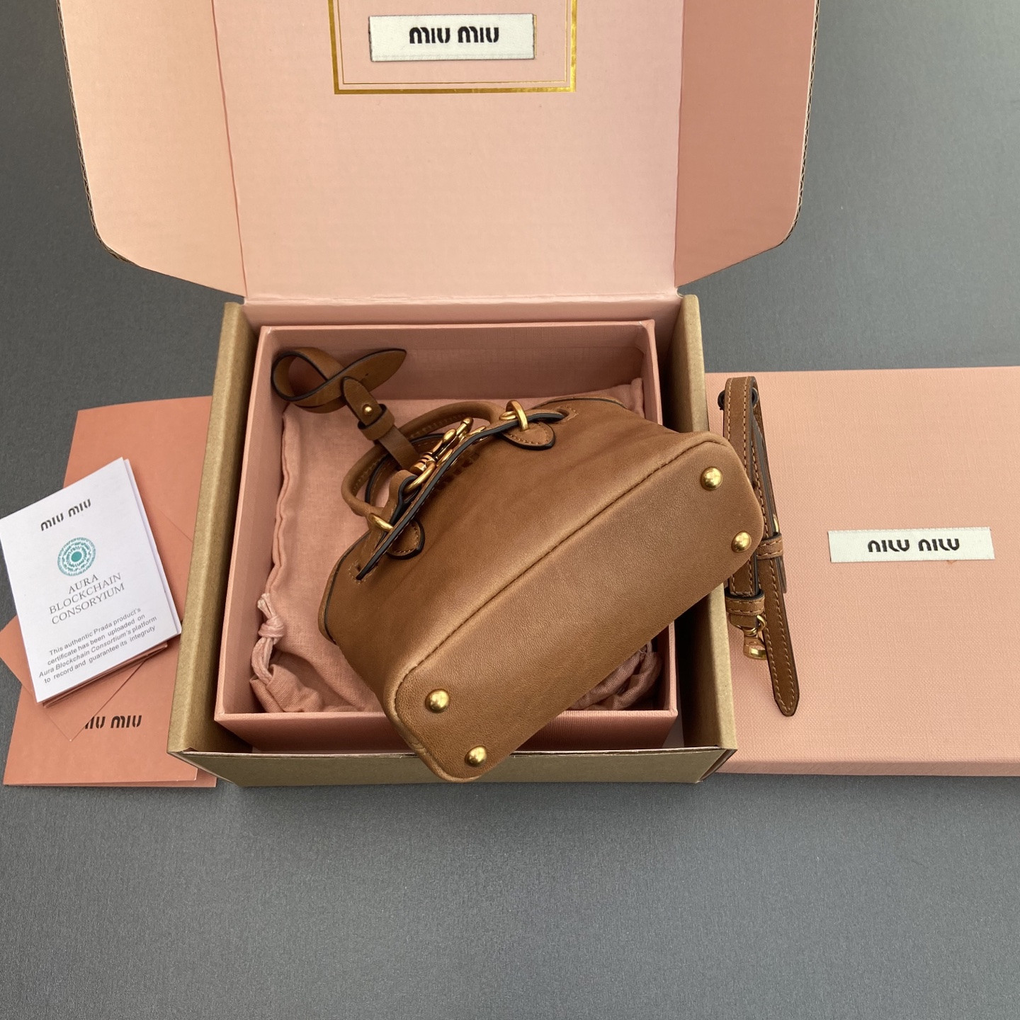 Miu Miu Aventure Nappa Micro Leather trick 9.5x12x2.5cm