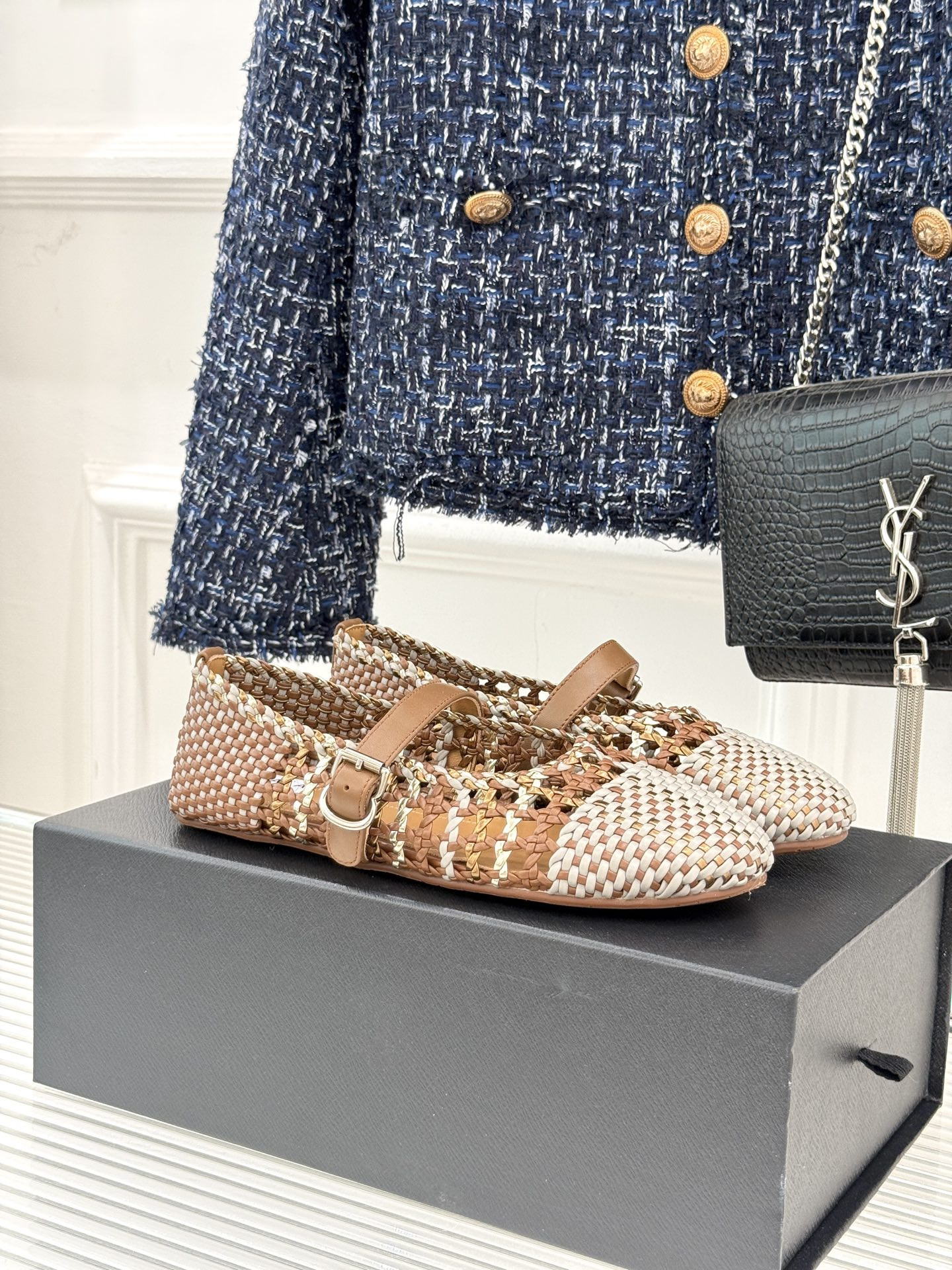 UA Alaïa Hollow Woven Mary Jane Flats(Customized Size 7-10 days production time)