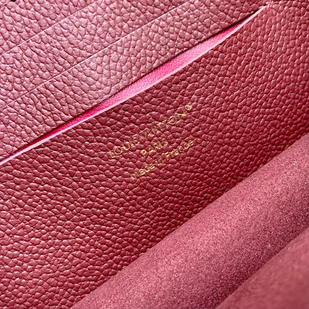 LV Wallet On Chain Rosy M25814 19.5x13.5x6.5cm